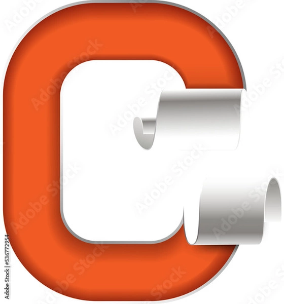 Fototapeta Alphabet paper cut color font