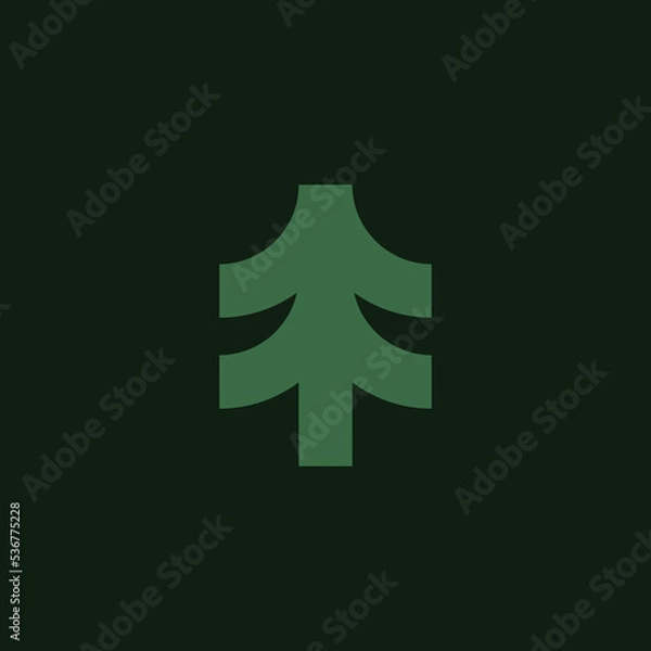 Obraz simple tree logo design illustration vector template