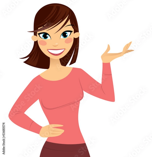 Fototapeta Woman presenting