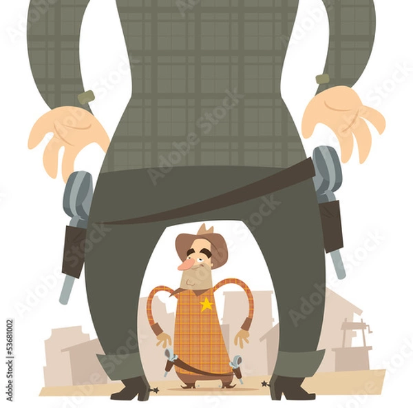 Fototapeta Sheriff's gun-fight