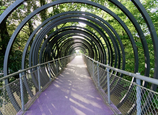 Fototapeta Slinky springs to fame bridge, also Rehberger Bridge