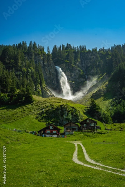 Obraz Waterfall Stauber or Wasserfall Stäuber, Canton of Uri, Switzerland, waterfall, waterfall in the alps