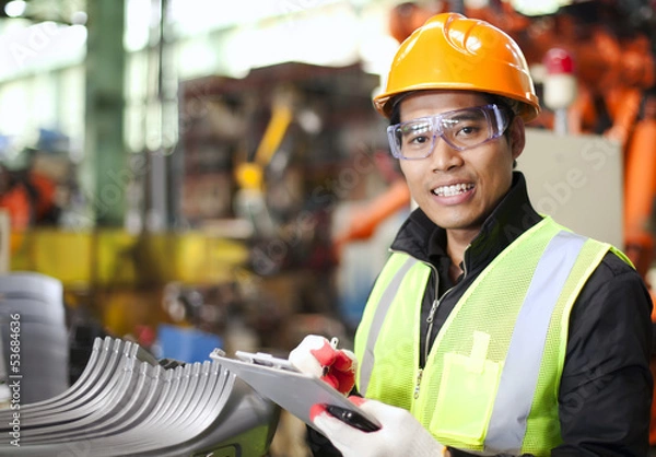 Obraz Portret młodego inżyniera notatek