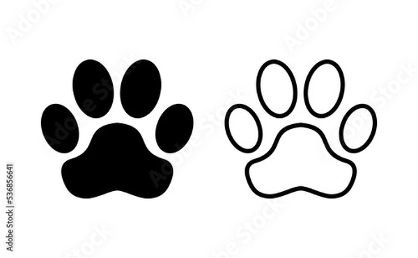 Fototapeta Paw icon vector for web and mobile app. paw print sign and symbol. dog or cat paw