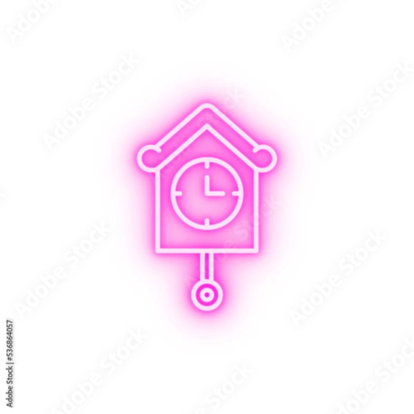 Fototapeta Time management clock countdown hour time timer neon icon
