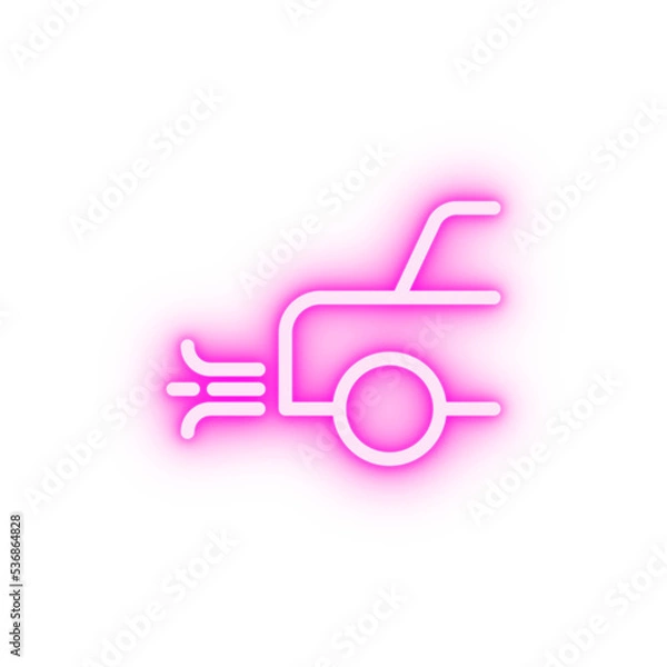 Obraz Car smoke line vector neon icon