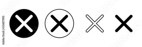 Fototapeta Close icon vector. Delete sign and symbol. cross sign