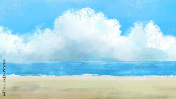 Obraz ラフな雲のイラスト。抽象的な背景