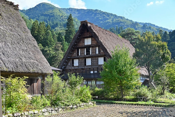 Fototapeta 白川郷荻町の明善寺庫裏