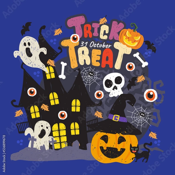 Obraz illustrations for Halloween design banner poster background five