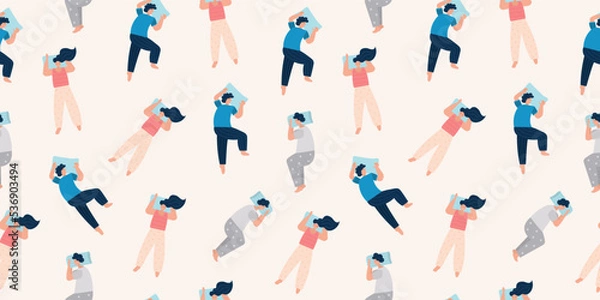 Obraz Sleeping people sleeps on the pillow pattern