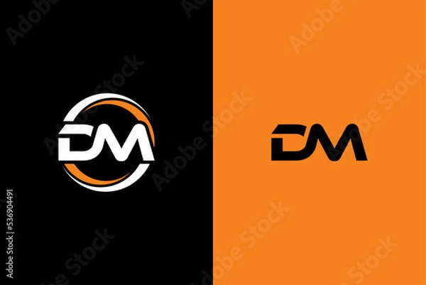 Fototapeta DM Letter Initial Logo Design Template Vector Illustration