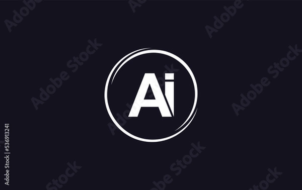 Obraz Circle logo icon and circle favicon flat letter AI