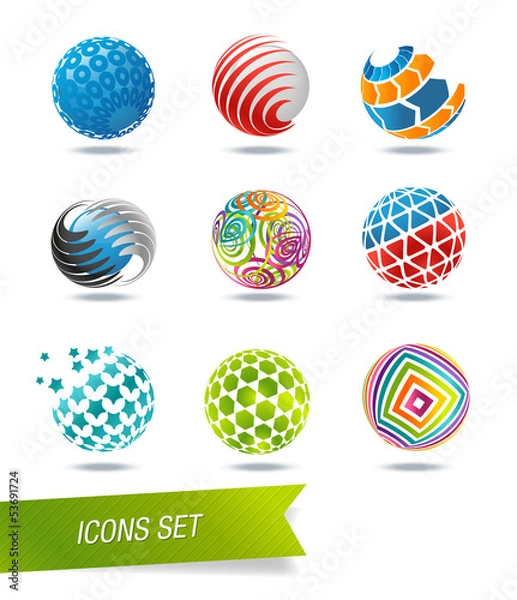 Obraz Sphere icon set