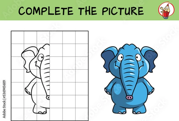 Obraz Complete the picture of the elephant