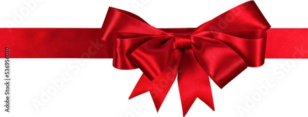 Fototapeta Red Ribbon with Bow - Isolated