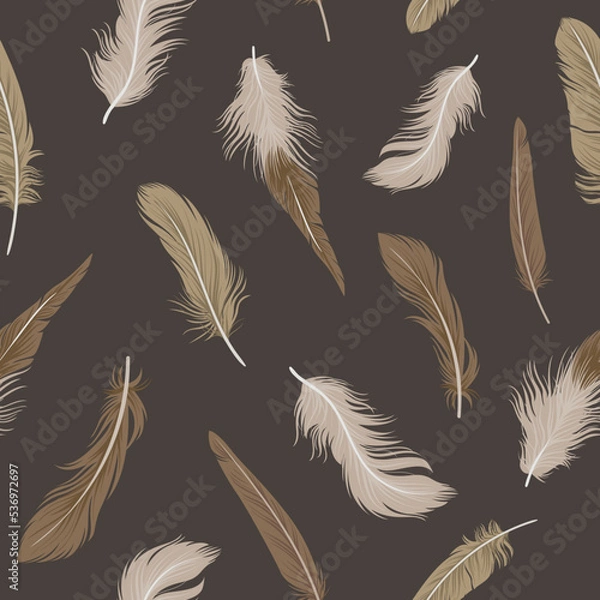 Obraz Seamless pattern with delicate feathers