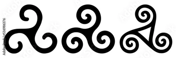 Fototapeta Triskele, Celtic symbol, trinity knot, triple spiral, vector, isolated