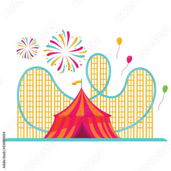 Fototapeta park flat vector elements icon set.