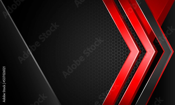 Fototapeta Geometric background. Red, white and gray colors. Decorative web banner or layout. EPS vector illustration