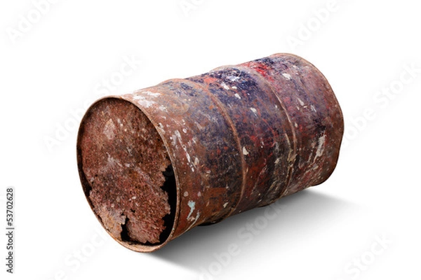 Obraz Stary bęben stalowy na białym tle