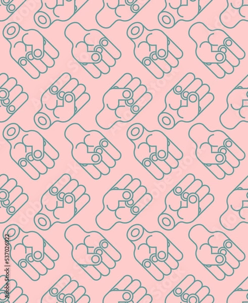 Obraz Fist Pattern seamless . Fists Background. Vector texture