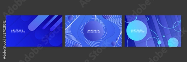 Fototapeta Set of abstract blue presentation background