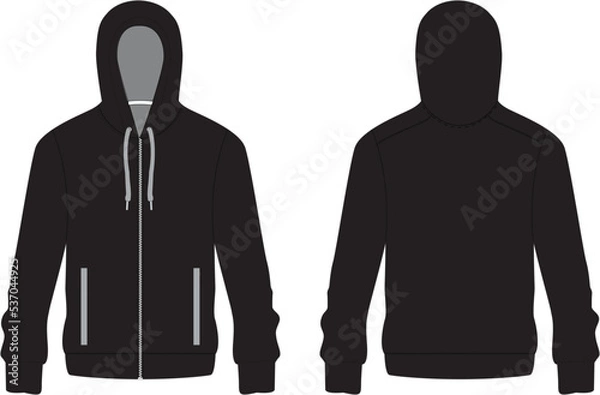 Obraz Zip Hoodie Design Template Mock ups Vectors 