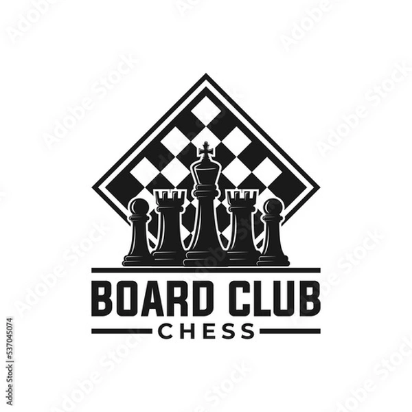 Fototapeta chess vector graphic template. board game strategy tactic icon illustration.