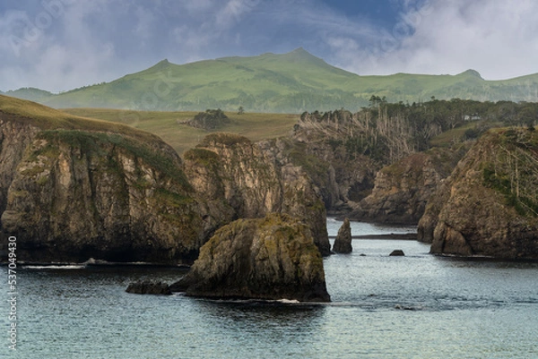 Fototapeta Unnamed bay on island of Shikotan, Kuril Islands,Russia,close up view.