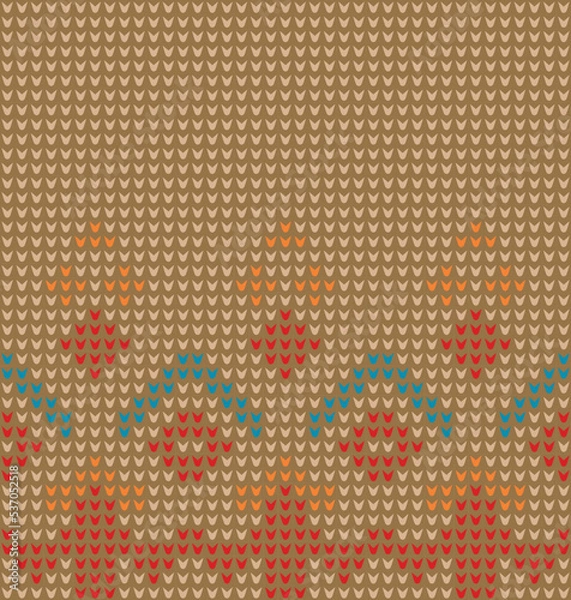 Obraz Cross Stitch. Geometric ethnic pattern. Design for Saree, Patola, Sari, Dupatta, Vyshyvanka, rushnyk, dupatta, Clothing, fabric, batik, Knitwear, Embroidery, Ikkat, Pixel pattern. Traditional Design.