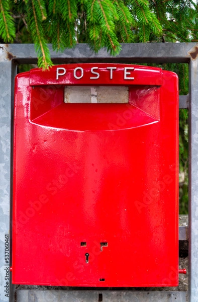 Obraz Old red mailbox close up