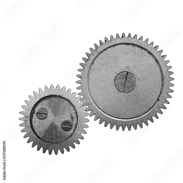 Fototapeta Gear wheels closeup isolated