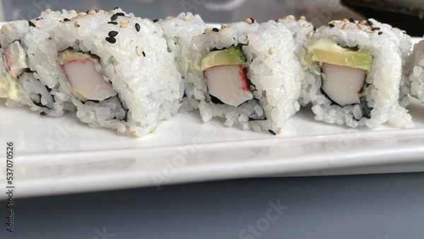 Obraz surimi Uramaki roll sushi plate 