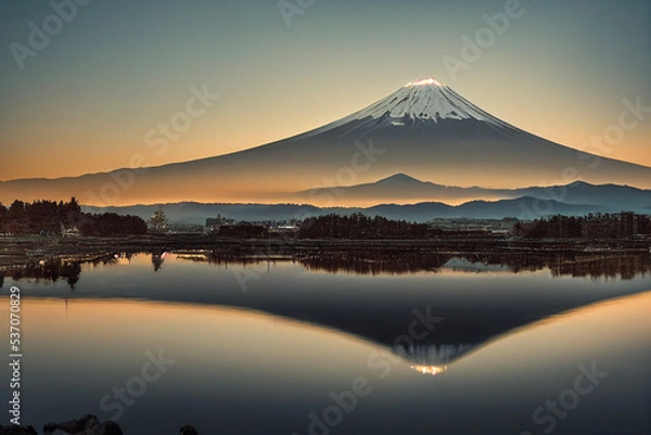 Obraz mt fuji at sunset