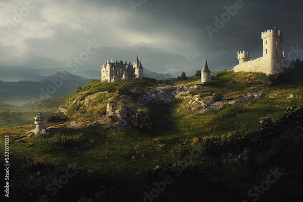 Obraz distant fantasy castle