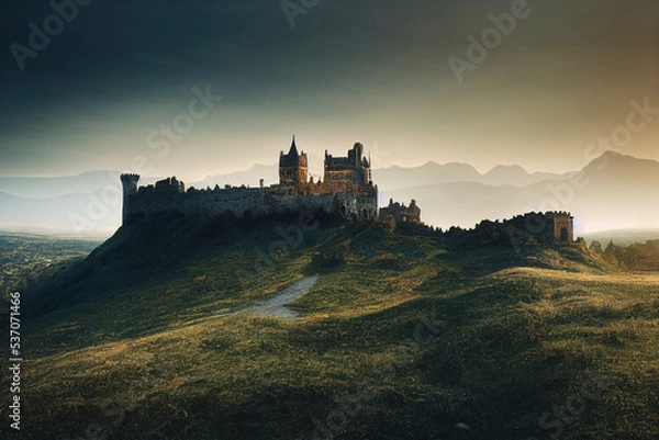 Obraz distant fantasy castle