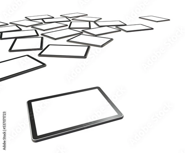Fototapeta Digital tablet pc isolated on a transparent background. Group of objects