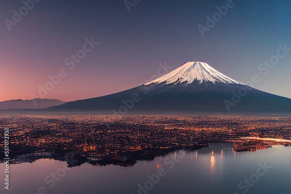 Obraz mt fuji at sunset