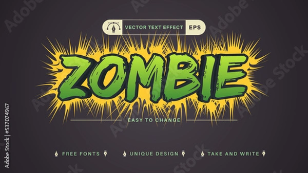 Fototapeta Zombie - Editable Text Effect, Font Style