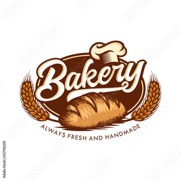Obraz Vintage Retro Bakery Logo Badges And Labels Stock Vector Illustration