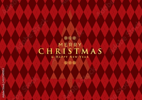 Fototapeta merry christmas and happy newyear with diamond shape patter gradient red background for advertisement brochure template banner website cover product package design presentation vector eps.