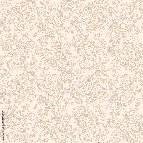 Obraz traditional Indian paisley pattern on  background