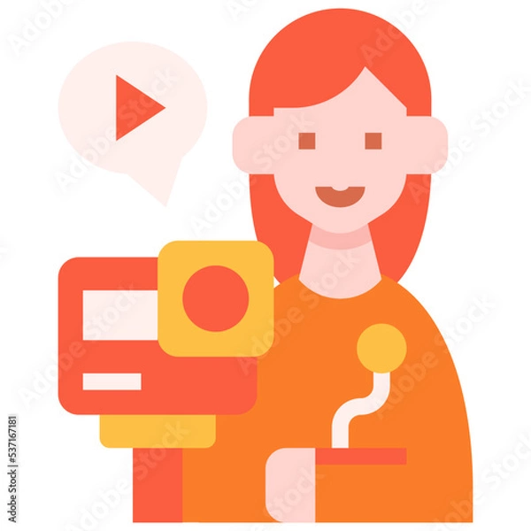 Fototapeta Vlogger woman icon symbol element