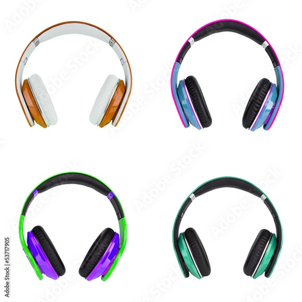 Obraz headphones on white background