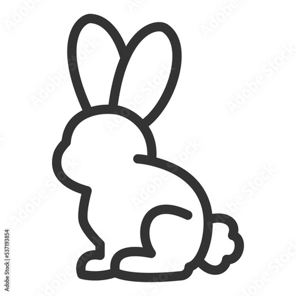 Fototapeta Chocolate bunny - icon, illustration on white background, outline style