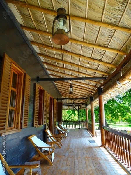 Fototapeta Seychelles, Indian Ocean, La Digue Island, Grann Kaz also called Emmanuelle's house in the Union Estate