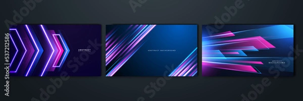 Obraz Modern abstract speed line background. Dynamic motion speed of light. Technology velocity movement pattern for banner or poster design. Vector illustration