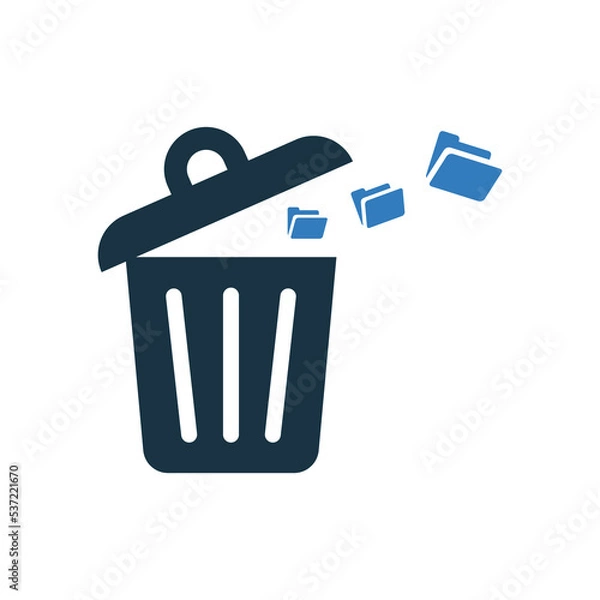 Obraz Delete, recycle, folder icon. Editable vector graphics.