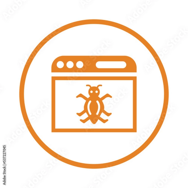 Obraz Software, Virus, Burg icon. Orange vector sketch.